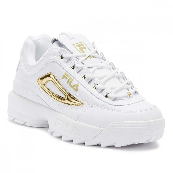 fila shoes white and gold